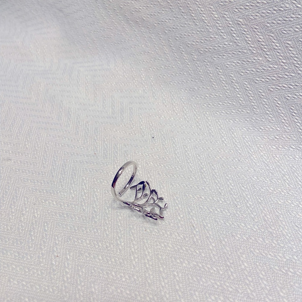 Sterling Silver Plated Tree of Life Ring. Adjustable Ring, Thumb Ring - Picture 3 of 3